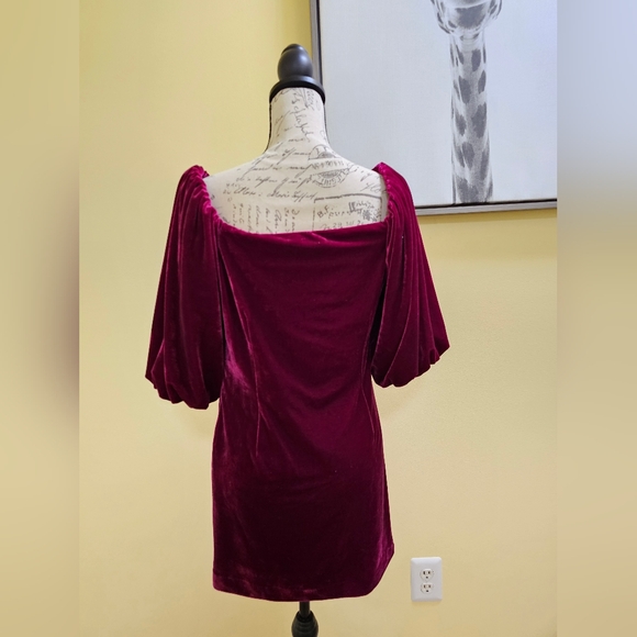 New REBECCA MINKOFF Vienne Velvet Fushia Mini Dress - Picture 2 of 11